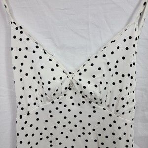 White with Black Dots Dress Large
